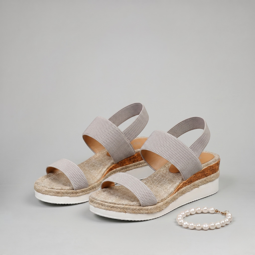 Wygodne Damskie Sandały Letnie na Koturnie w Stylu Espadryli z Elastycznymi Paskami — Eleganckie Buty na Lato | Sylnia Butik