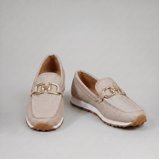 Wygodne Damskie Mokasyny Wsuwane na Platformie z Oddychającej Siatki ze Złotym Detalem — Eleganckie Loafersy na Co Dzień | Sylnia Butik