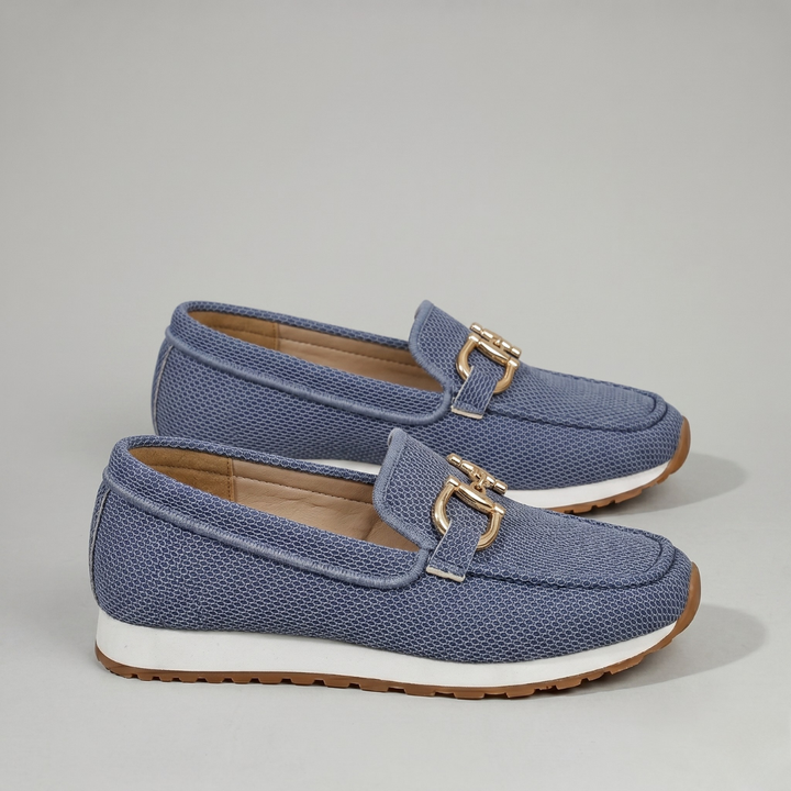 Wygodne Damskie Mokasyny Wsuwane na Platformie z Oddychającej Siatki ze Złotym Detalem — Eleganckie Loafersy na Co Dzień | Sylnia Butik