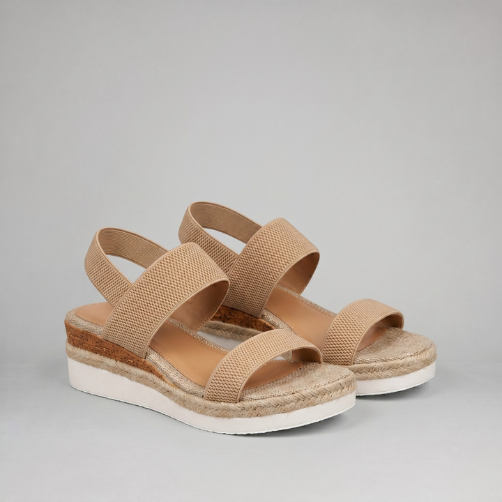 Wygodne Damskie Sandały Letnie na Koturnie w Stylu Espadryli z Elastycznymi Paskami — Eleganckie Buty na Lato | Sylnia Butik