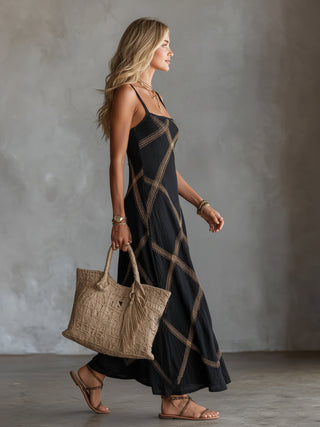 Ora | Sukienka maxi z geometrycznym wzorem