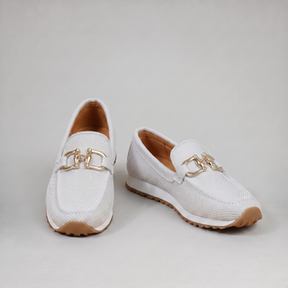 Wygodne Damskie Mokasyny Wsuwane na Platformie z Oddychającej Siatki ze Złotym Detalem — Eleganckie Loafersy na Co Dzień | Sylnia Butik