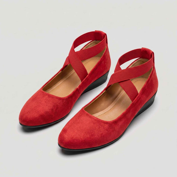 Klasyczne Buty Damskie na Koturnie z Paskami typu Mary Jane