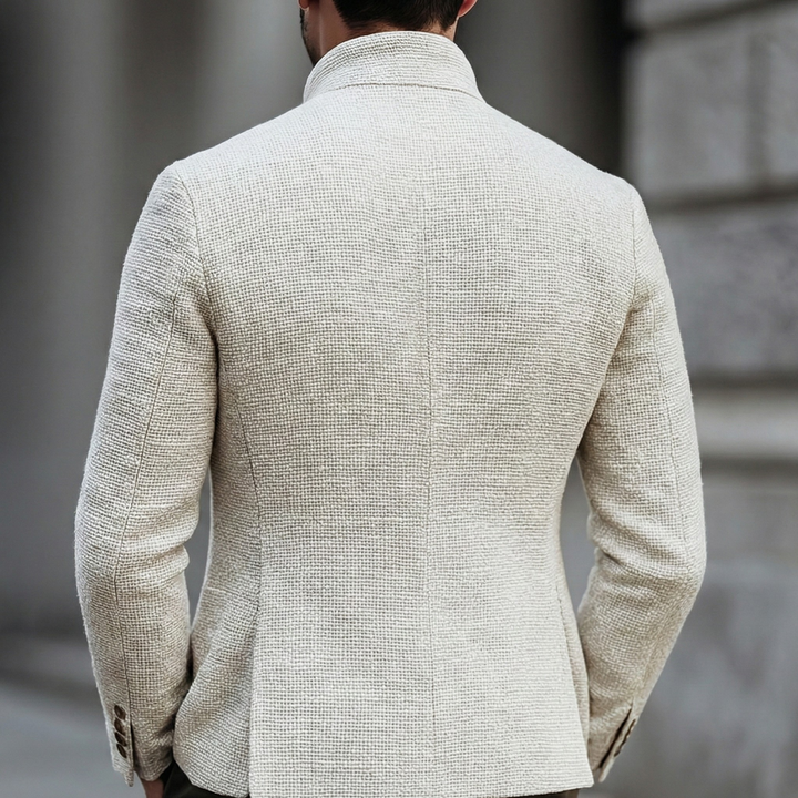 Szykowny kardigan męski ze stójką o eleganckim kroju