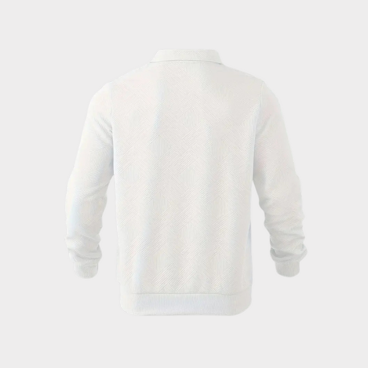Wyrazisty sweter męski z zamkiem o subtelnej fakturze