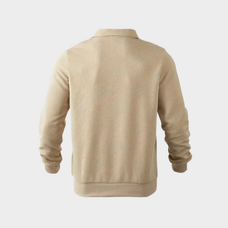 Wyrazisty sweter męski z zamkiem o subtelnej fakturze