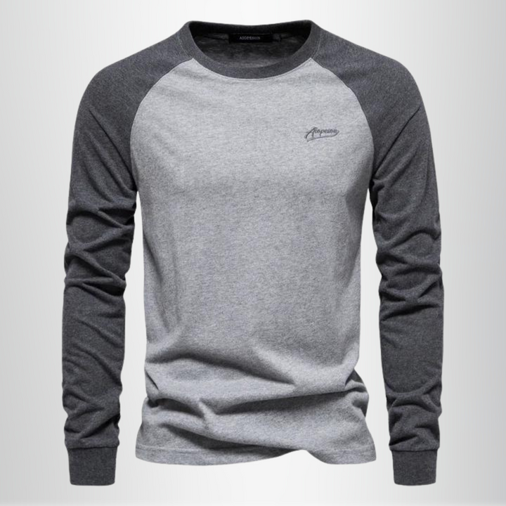 Ponadczasowa koszulka męska z długim rękawem w stylu raglan