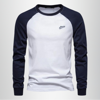 Ponadczasowa koszulka męska z długim rękawem w stylu raglan