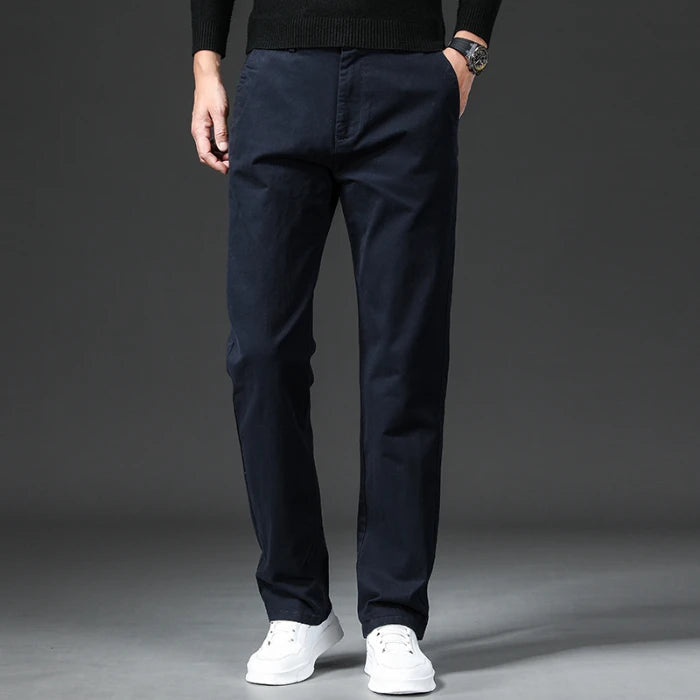 Efektowne Spodnie Chino Męskie Slim Fit o Zwężanym Fasonie