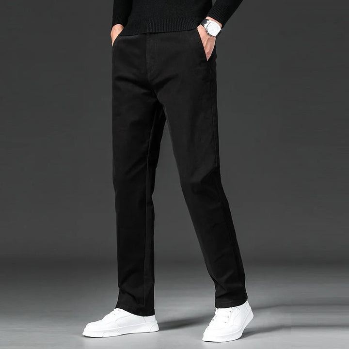 Efektowne Spodnie Chino Męskie Slim Fit o Zwężanym Fasonie