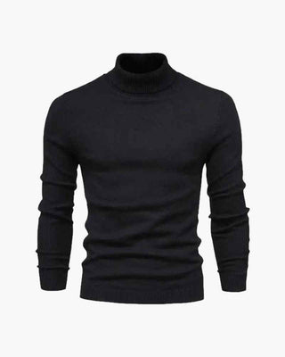 Stylowy sweter męski z golfem o smukłej linii i wysokim kołnierzu