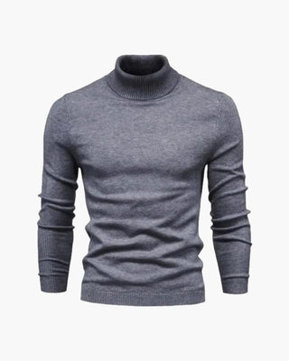 Stylowy sweter męski z golfem o smukłej linii i wysokim kołnierzu