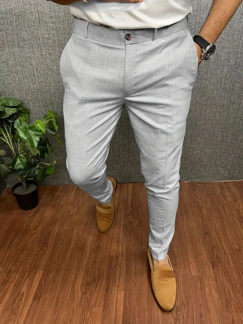 Stylowe spodnie męskie zwężane o eleganckim kroju slim fit