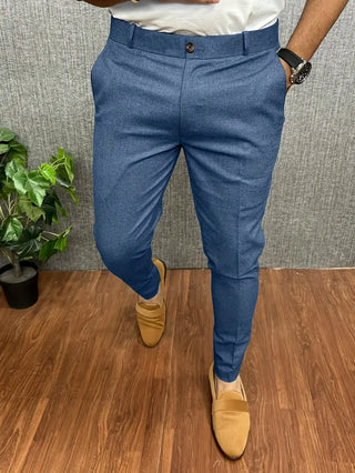 Stylowe spodnie męskie zwężane o eleganckim kroju slim fit