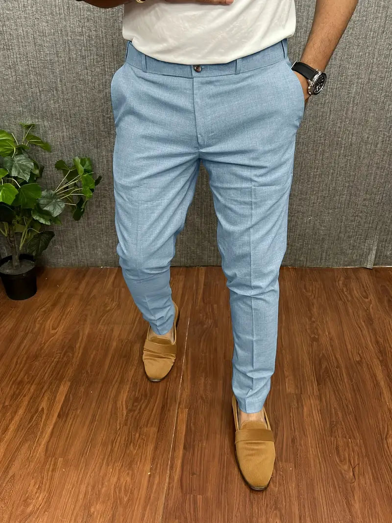 Stylowe spodnie męskie zwężane o eleganckim kroju slim fit