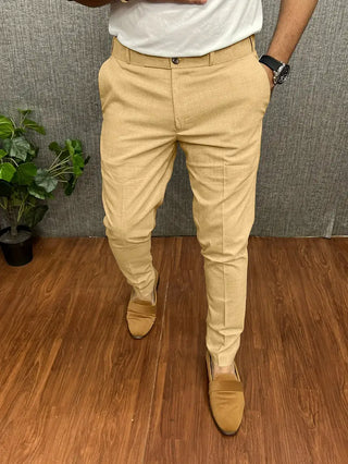 Stylowe spodnie męskie zwężane o eleganckim kroju slim fit