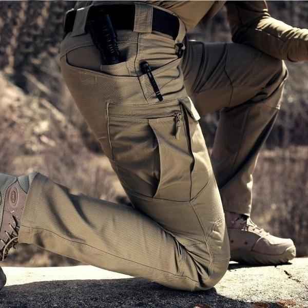 Męskie spodnie outdoorowe cargo z profilowanymi kolanami