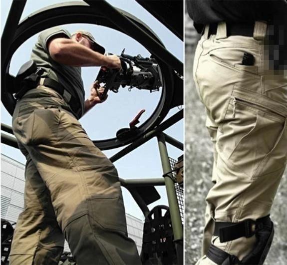 Męskie spodnie outdoorowe cargo z profilowanymi kolanami