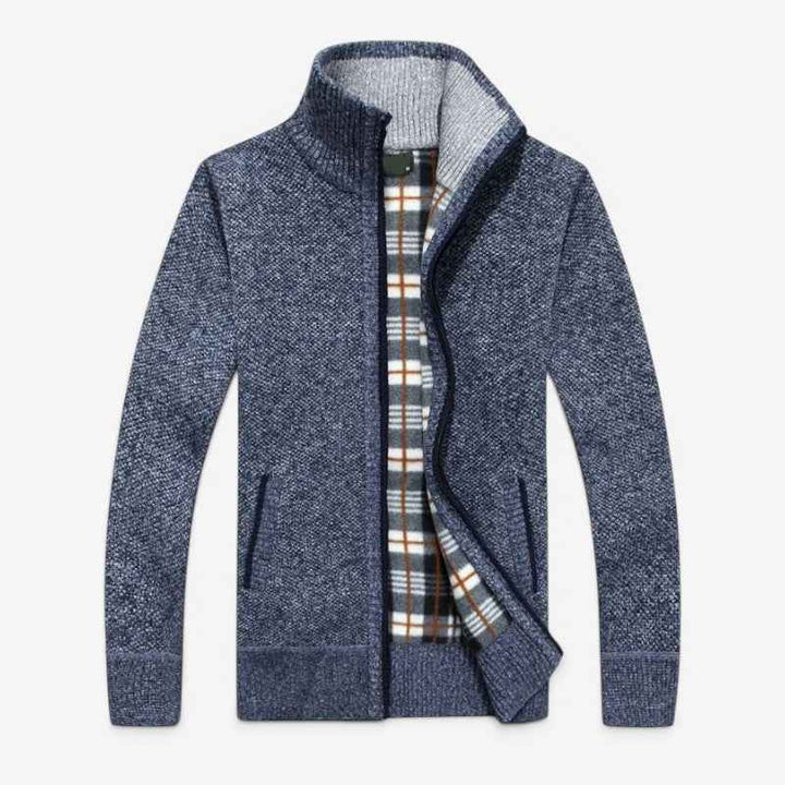 Efektowna bluza męska ze stójką i zamkiem o wyrazistej fakturze