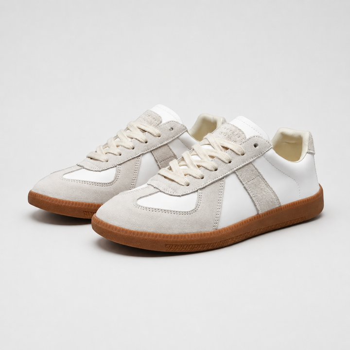 Sneakersy Męskie Retro na karmelowej podeszwie ze sznurowaniem