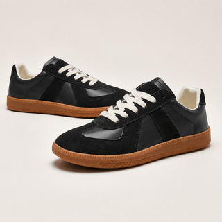Sneakersy Męskie Retro na karmelowej podeszwie ze sznurowaniem