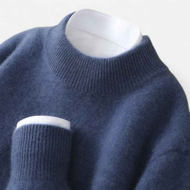 Klasyczny sweter męski z okrągłym dekoltem